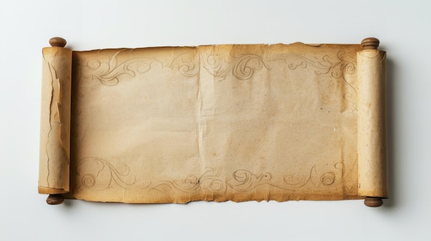 Photo ancient parchment scroll mockup background concept