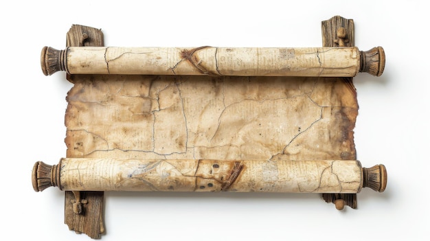 Photo ancient parchment scroll mockup background concept
