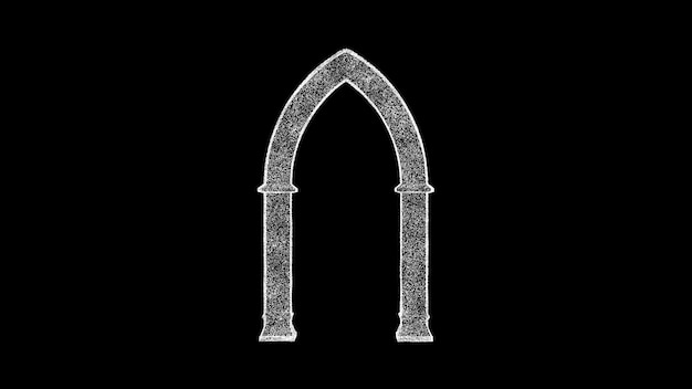 Photo antique gothic arch 3d rendering