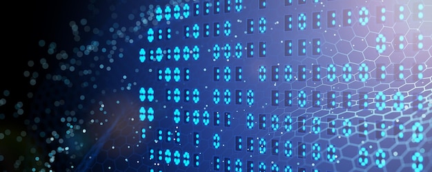 Photo artificial intelligenceabstract background digital background tneural network concept blockchain binary background echnological background 3d rendering