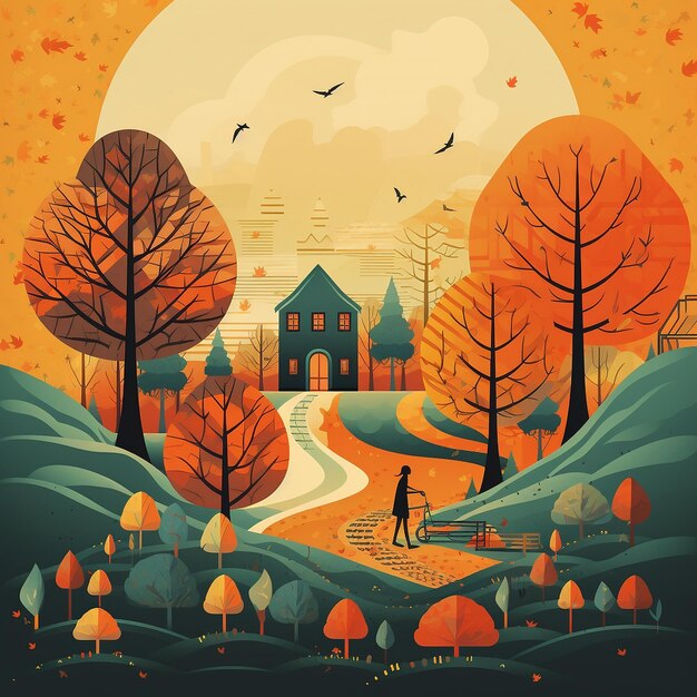 Photo autumn landscape