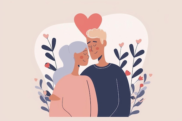 Photo background of lovely couple of grandparents in love
