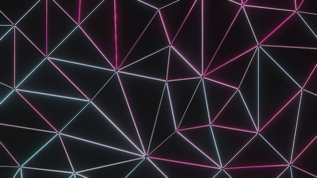 Photo background with shimmering triangular grid design triangular grid with neon light triangular d grid