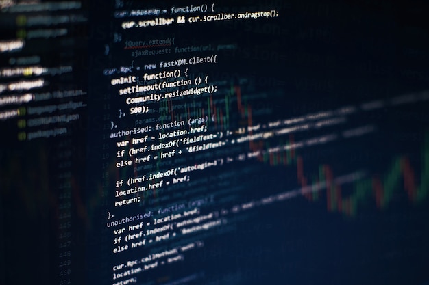 Photo big data storage and cloud computing representation. programming code .