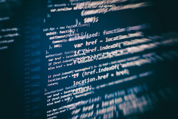 Photo big data storage and cloud computing representation. programming code .