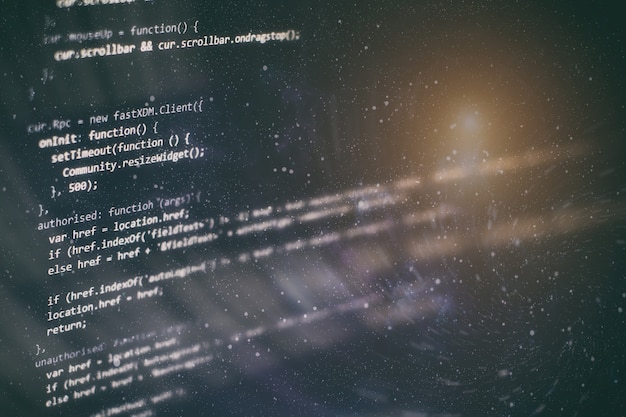 Photo big data storage and cloud computing representation. programming code .