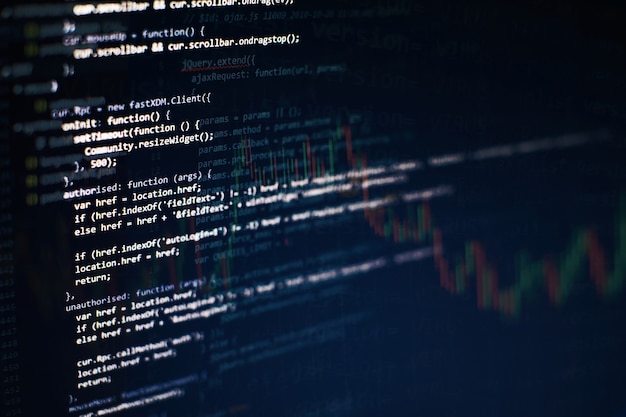 Photo big data storage and cloud computing representation. programming code .