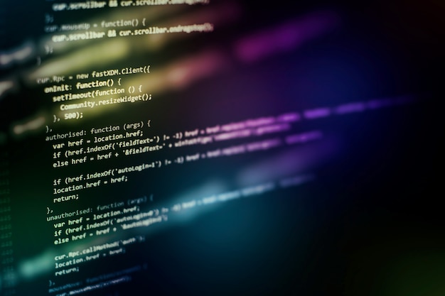 Photo big data storage and cloud computing representation. programming code .