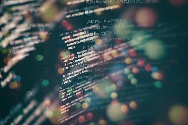 Photo big data storage and cloud computing representation. programming code .