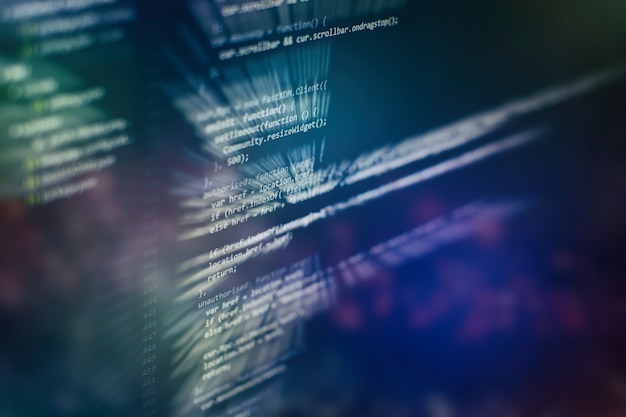 Photo big data storage and cloud computing representation. programming code .