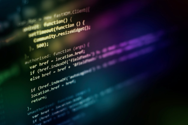 Photo big data storage and cloud computing representation. programming code .