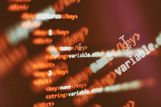 Photo big data storage and cloud computing representation. programming code .