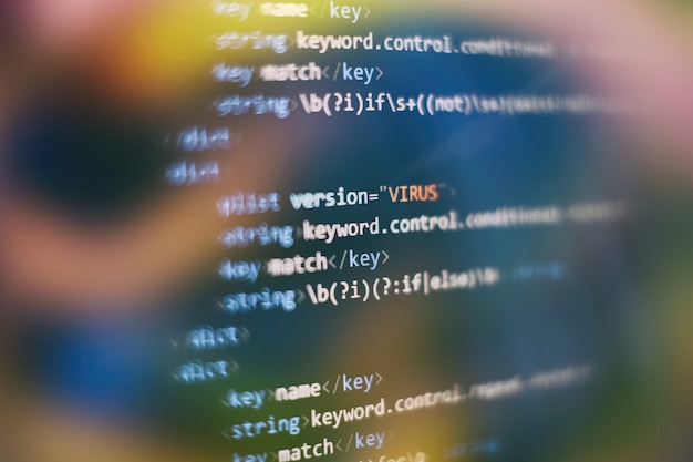 Photo big data storage and cloud computing representation. programming code .