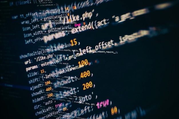 Photo big data storage and cloud computing representation. template of website, selective focus. data processing center. data optimization. computer interface.