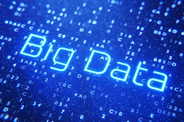 Photo big data visualization big data connection complex data array visual concept graphic abstract background 3d render