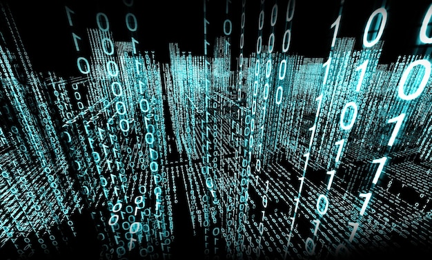 Photo binary code.abstract 3d background,binary language