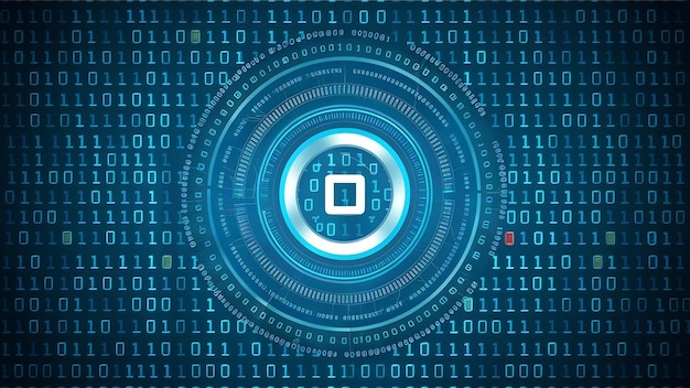 Photo binary code digital technology background made with zeros and ones