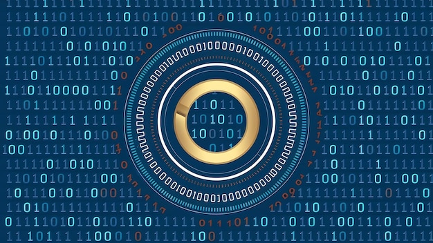 Photo binary code digital technology background made with zeros and ones