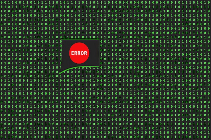 Binary code green numbers dark screen Matrix on the background Binary programming code Green numbers zero and one