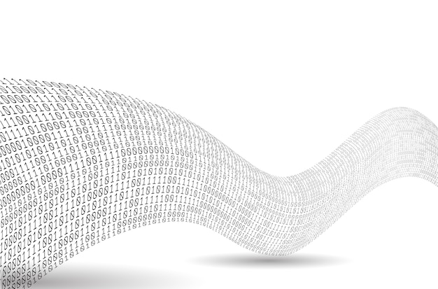 Photo binary code wave. sound as a binary wave. abstract binary background.