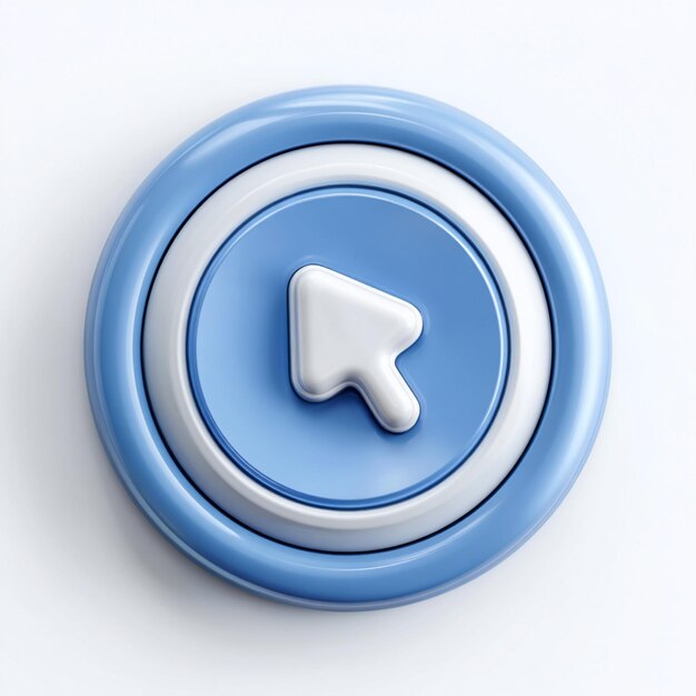 Photo blue pointer cursor button click icon interface element design concept