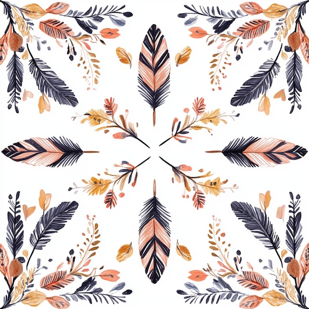 Photo bohemian pattern ideal for wedding invitations