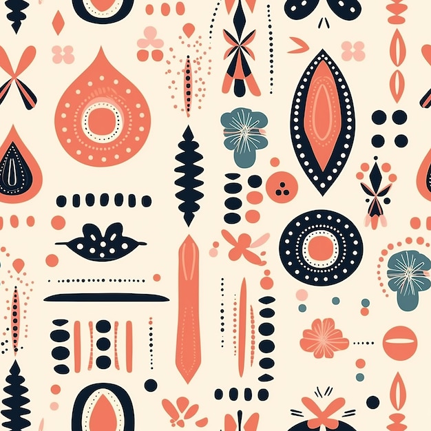 Photo boho retro abstract seamless pattern for unique designs