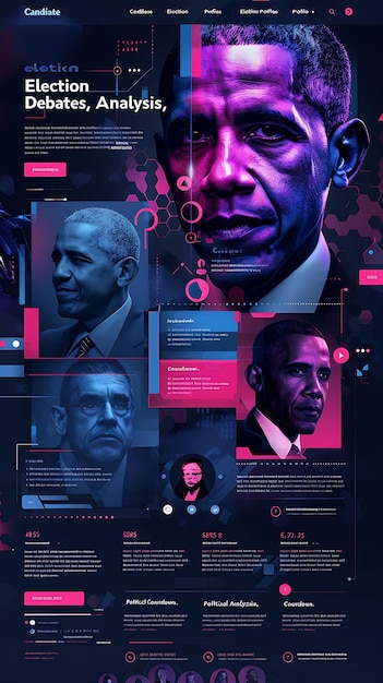 Photo bold layout web with split screen effect dramatic website la inspired political web layout idea