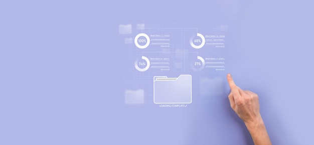 Photo business developer hand using board framework on virtual modern computer showing innovation agile software development lean project management tool fast changes concept.document management system dms.