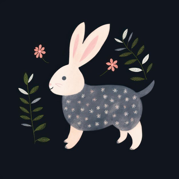 Photo chalk style rabbit animal mammal representation