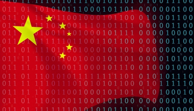 china flag in binary code