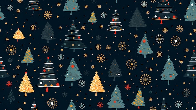 Photo christmas background with patterns of gifts and decorative objects