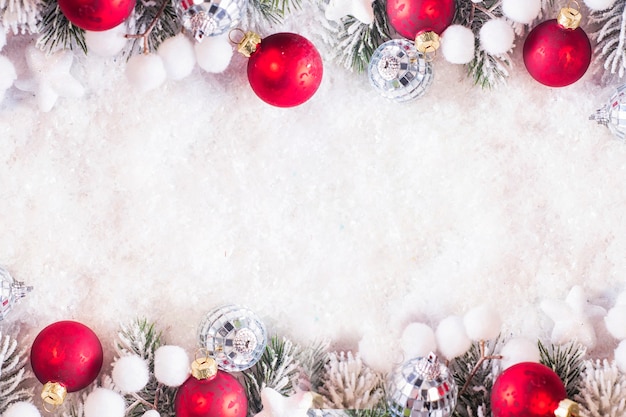 Photo christmas and new year holidays background, winter season. christmas greeting card