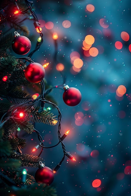 Photo a christmas tree with lights and a christmas tree with lights