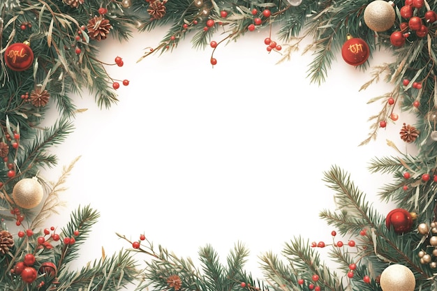 Photo a christmas wreath with red berries on it