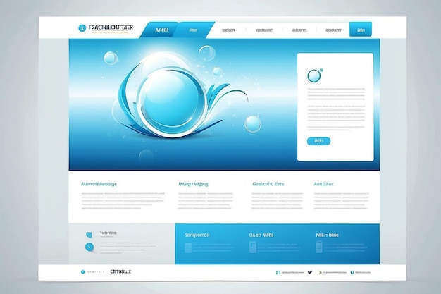 Photo clean website template vector eps 10