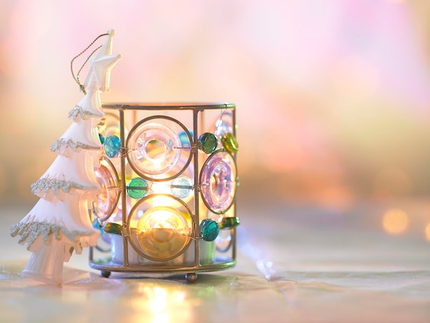 Photo close-up of christmas decoration on table