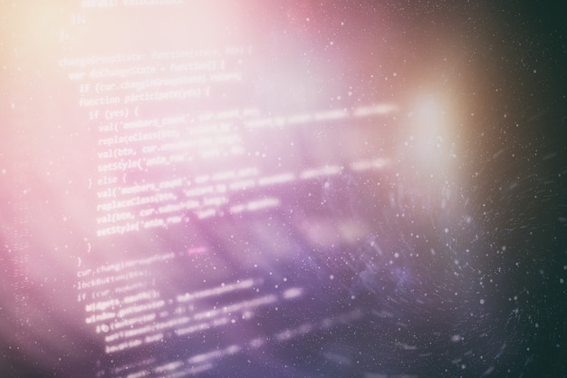 Photo closeup developing programming and coding technologies. developer working on web sites codes in office.