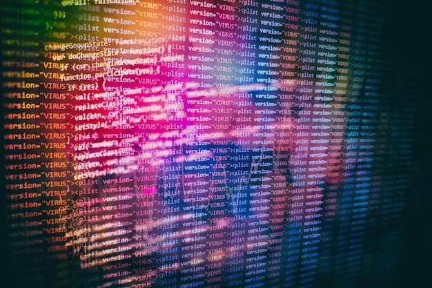 closeup developing programming and coding technologies. developer working on web sites codes in office.