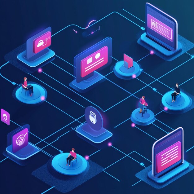Photo a closeup of a security breach notification system with alerts and updates