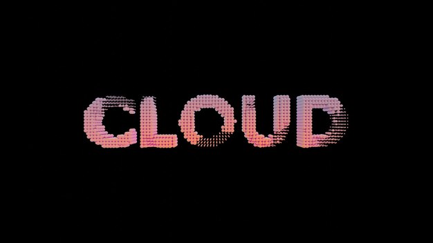 Photo cloud abstract pixel glow modern digital typography