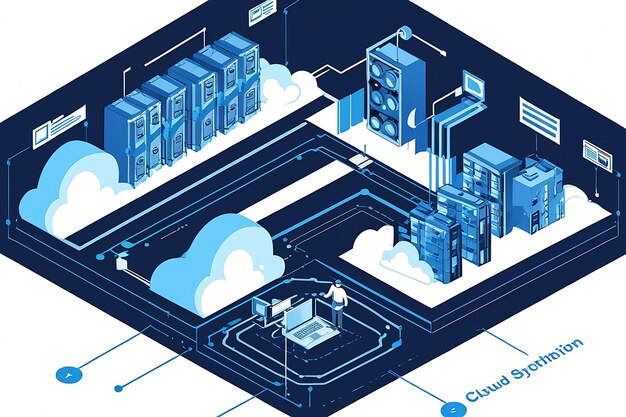 Photo cloud synchronization storage isometric illustration network infrastructure