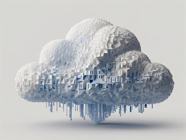 Photo cloud on a white background generative ai