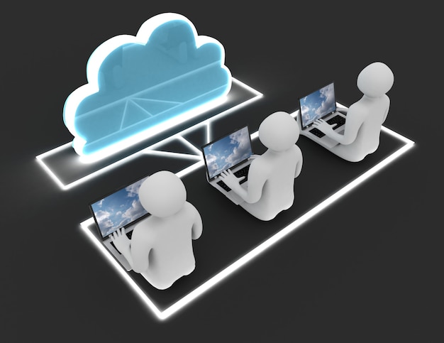 Photo clouds computing concept. 3d illustration