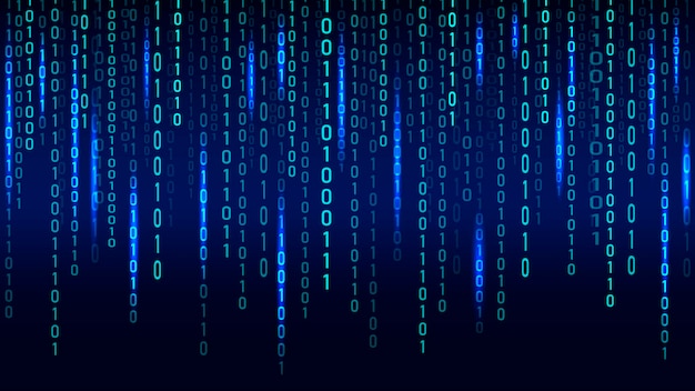 Photo the code of the background matrix falling from the top vector particle pattern data transfer
