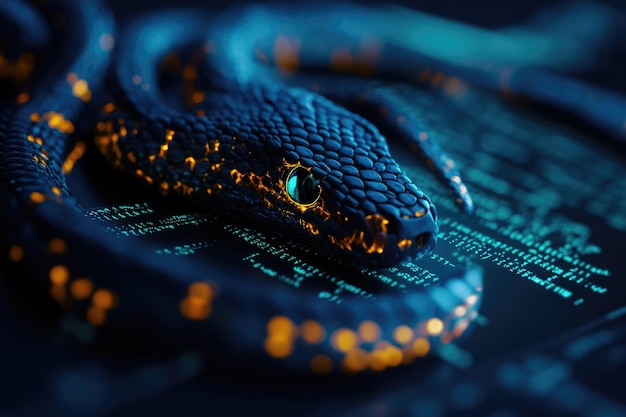 Photo code python application of python programming language for desktop engineer