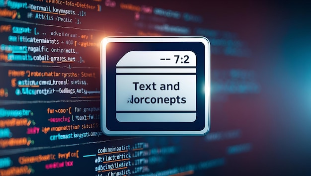 Photo code snippets and terminal icon with blank space perfect for coding environments and software devel