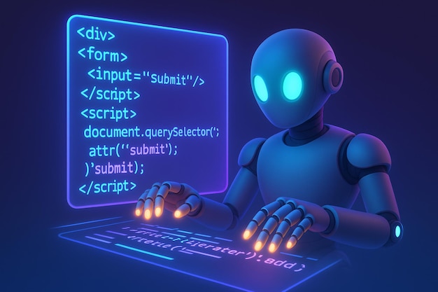 Photo coding robot with html code