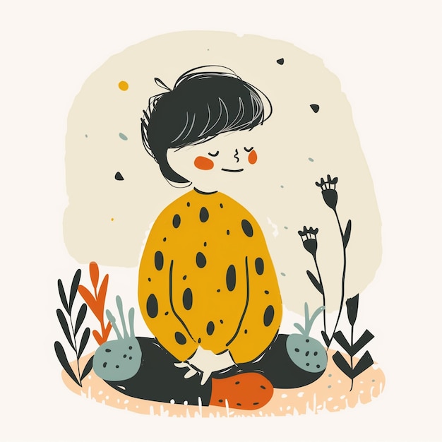 Photo colorful abstract child illustration with bold patterns and playful design