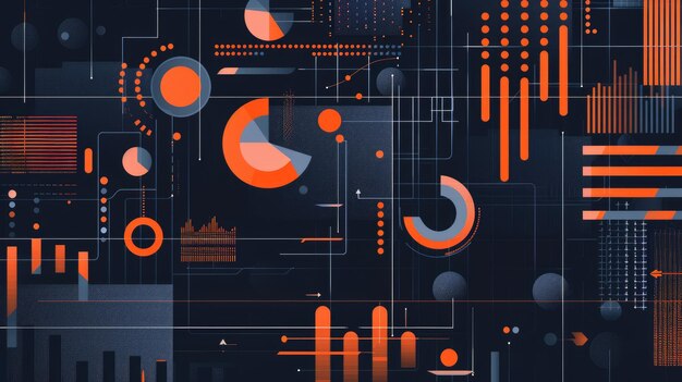 Photo complex business application website with statistic infographic design aig53